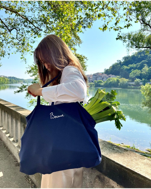 Cabas en tissu brodé Paul Bocuse